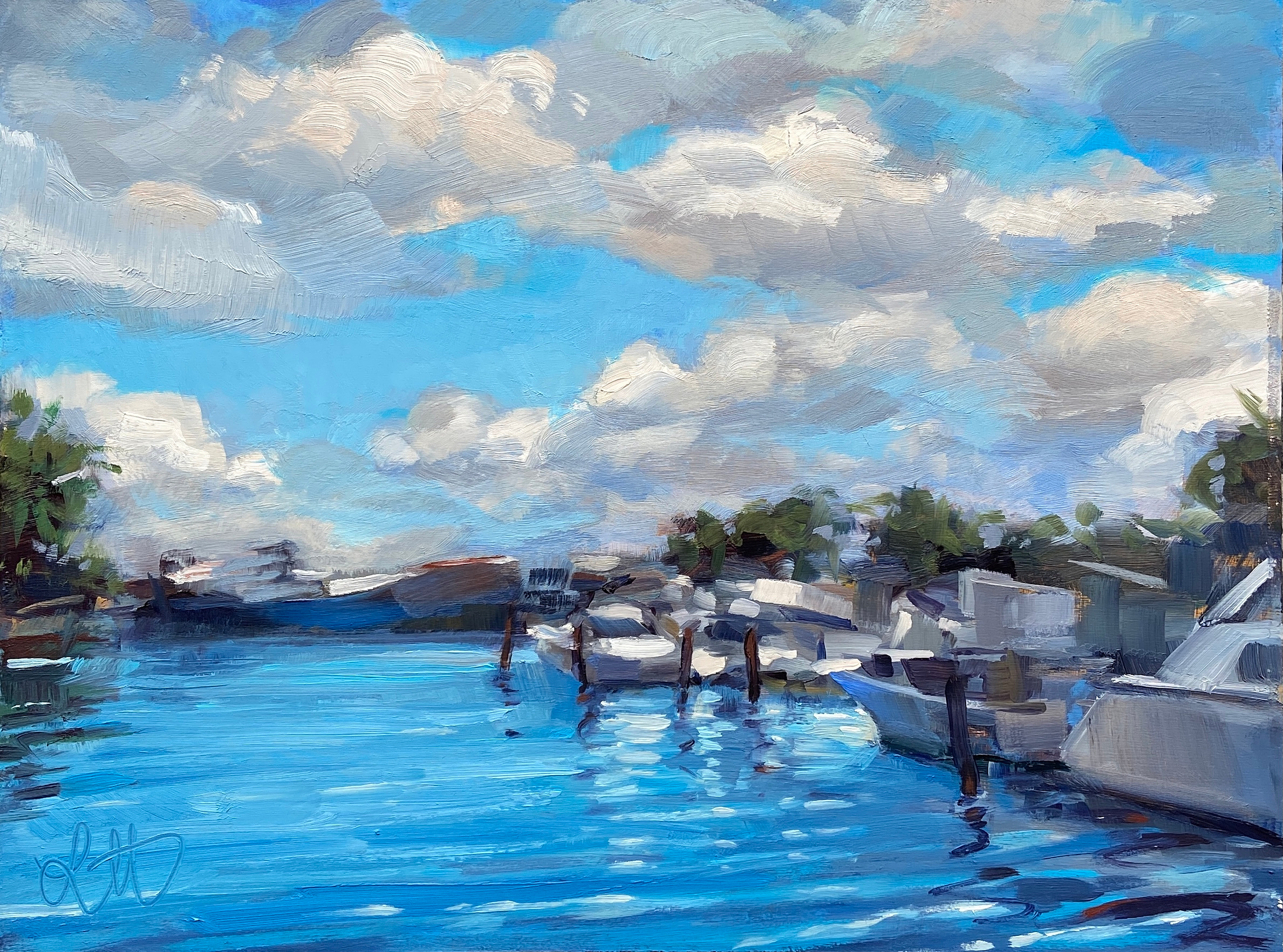 Sketchy Marina, 2021
9 x 12 in. Oil on Panel
Painted En Plein Air
View of the Miami River from Sewell Park - Miami, FL